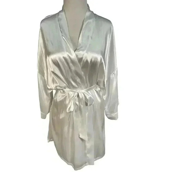 Bride White Robe Linea Donatella Size M/L Bride Blue Letters on Back - Picture 1 of 11